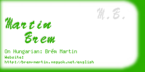 martin brem business card